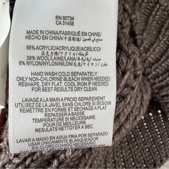 BCBGMAXAZRIA Harvey Wool Cape Poncho Sweater Grey Dusk -Heavy Knit-Cowl Neck NWT - Picture 8 of 9